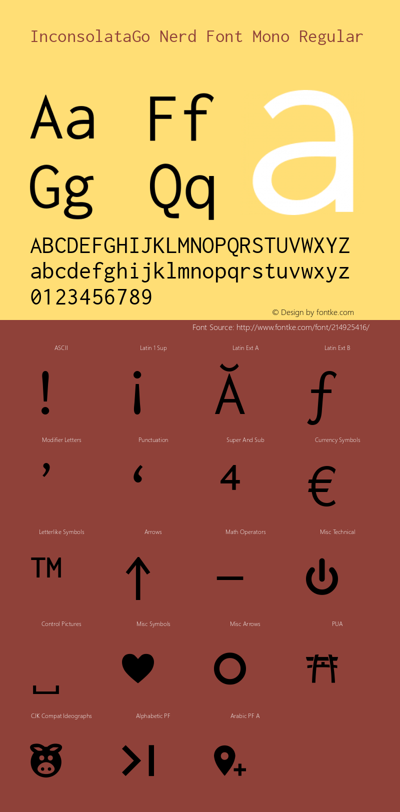 InconsolataGo Nerd Font Complete Mono Version 1.013;Nerd Fonts 2.1.0图片样张