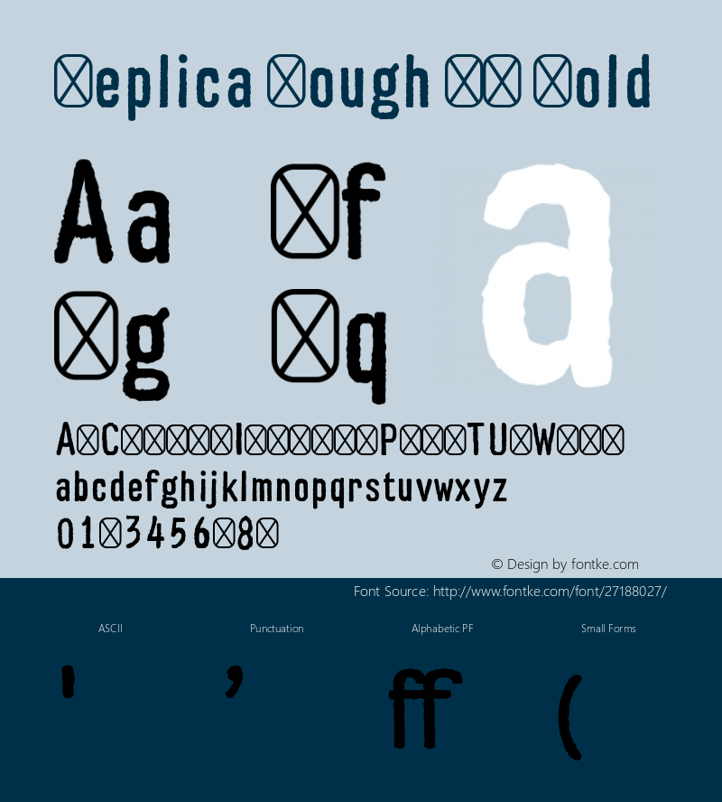 Replica Rough SG Bold Version 1.001;August 11, 2018;FontCreator 11.5.0.2427 64-bit Font Sample