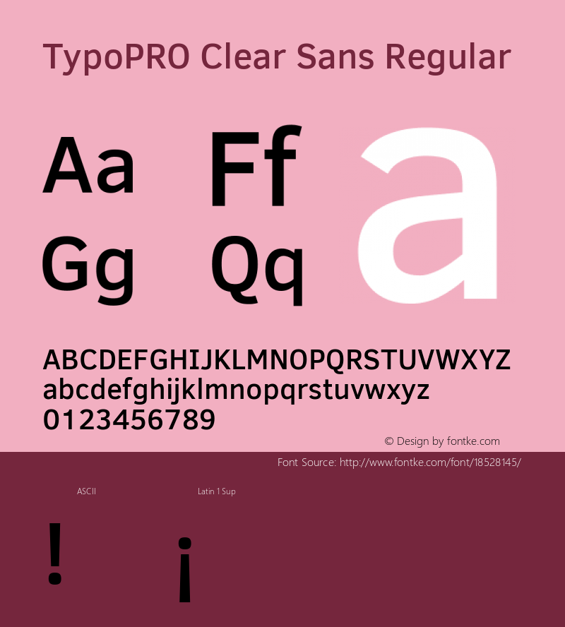 TypoPRO Clear Sans Regular Version 1.00 Font Sample