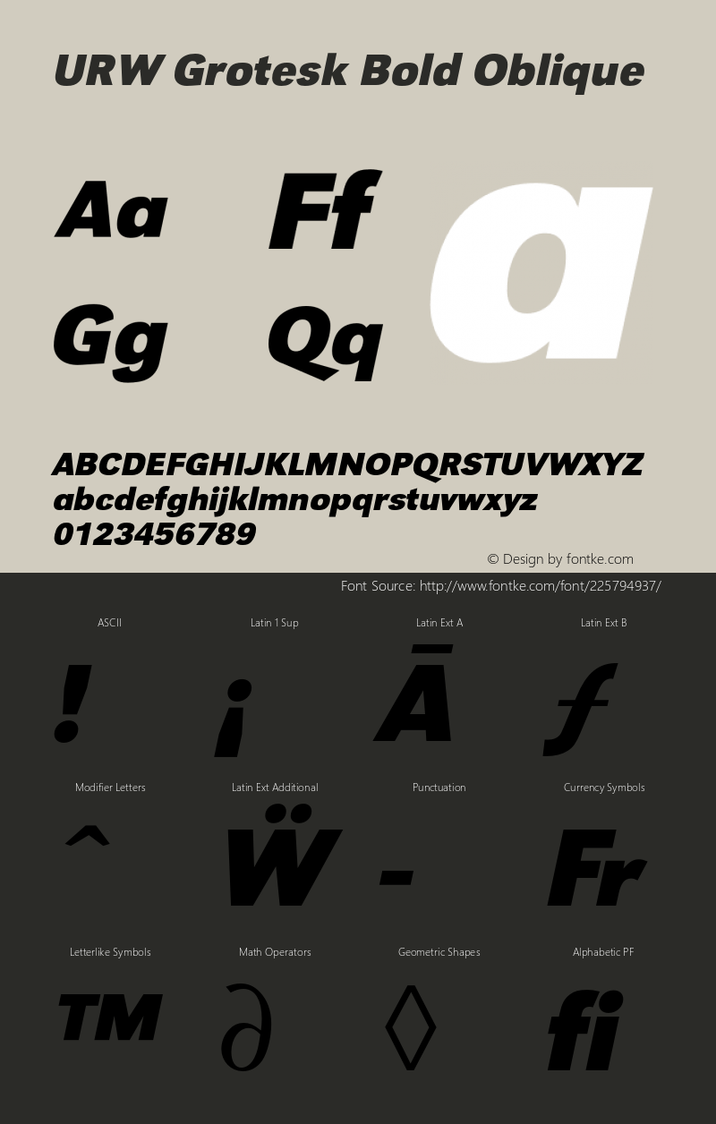 URWGrotesk-BolObl Version 1.000;PS 1.00;hotconv 1.0.57;makeotf.lib2.0.21895图片样张