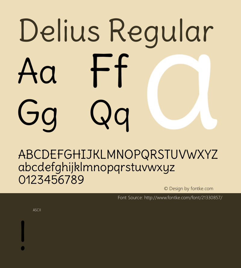 Delius Version 1.0 Font Sample