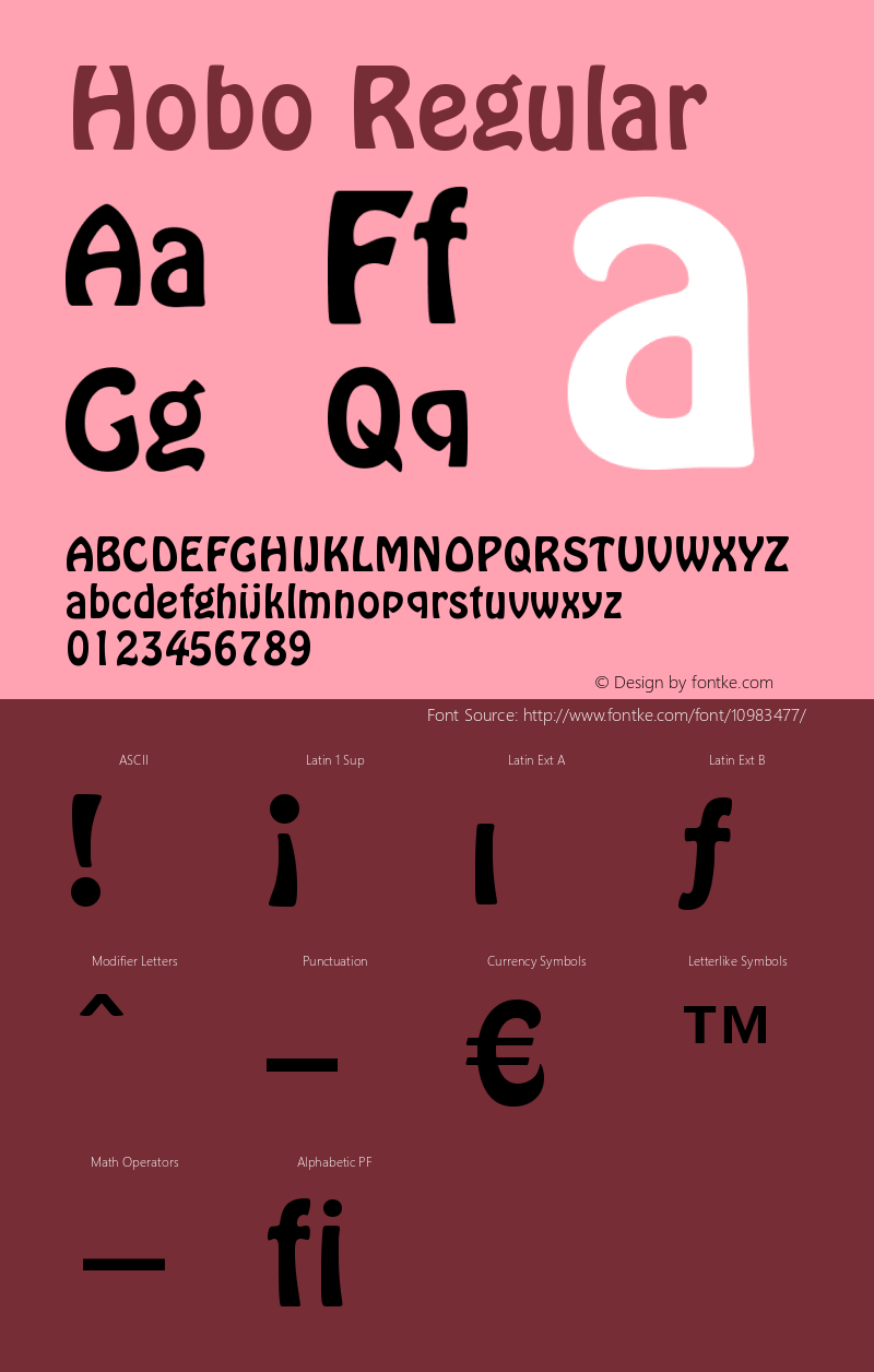 Hobo Regular Version 003.001 Font Sample