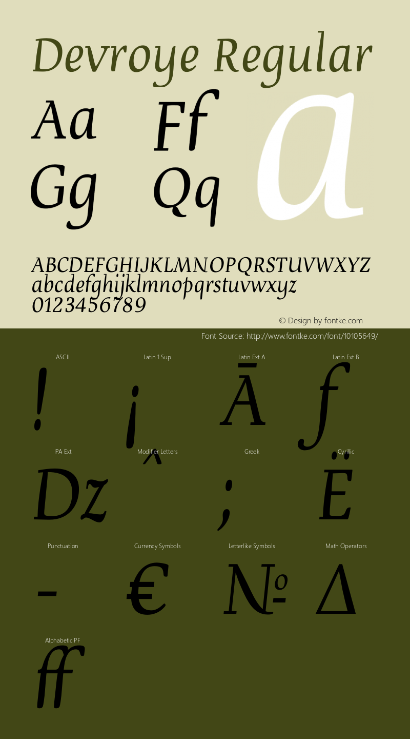 Devroye Regular OTF 1.000;PS 001.000;Core 1.0.29 Font Sample