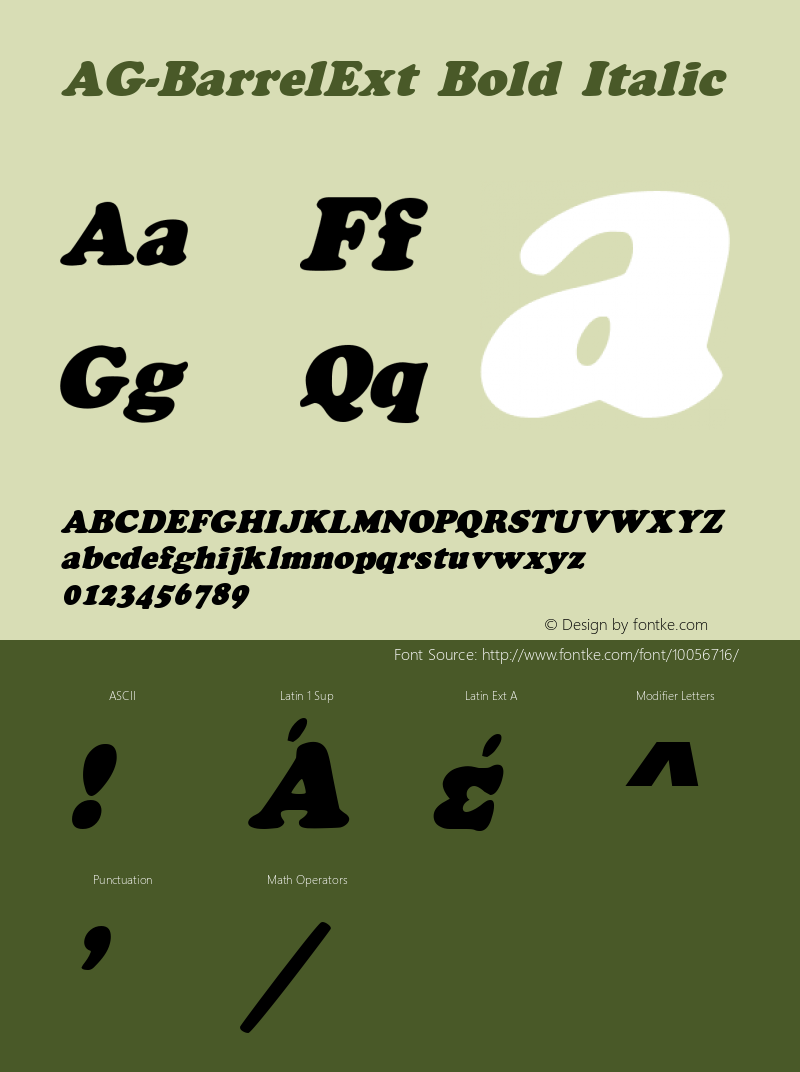 AG-BarrelExt Bold Italic 1.0 Fri Sep 02 16:59:21 1994 Font Sample