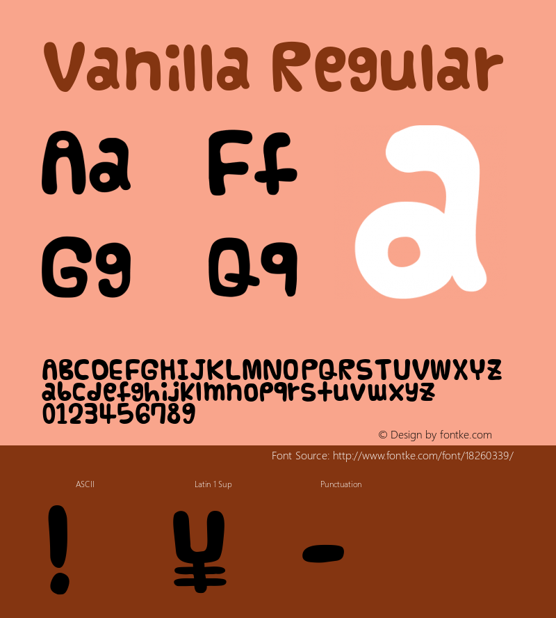 Vanilla Regular Macromedia Fontographer 4.1J 03.10.28 Font Sample