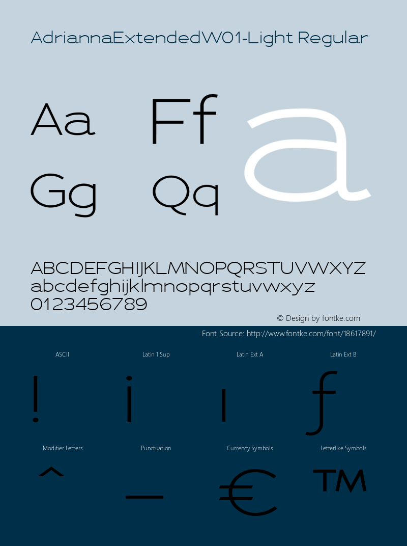 AdriannaExtendedW01-Light Regular Version 3.10 Font Sample