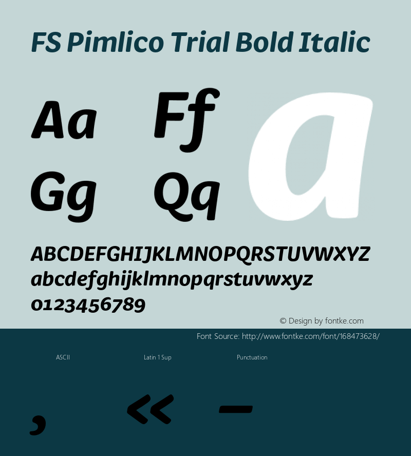 FSPimlico-BoldItalic Trial Version 1.001图片样张