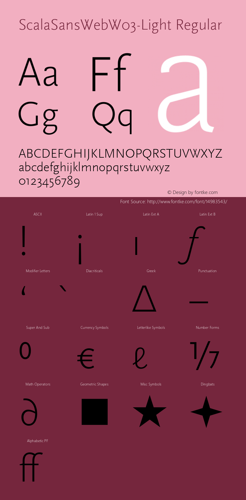 ScalaSansWebW03-Light Regular Version 7.504 Font Sample