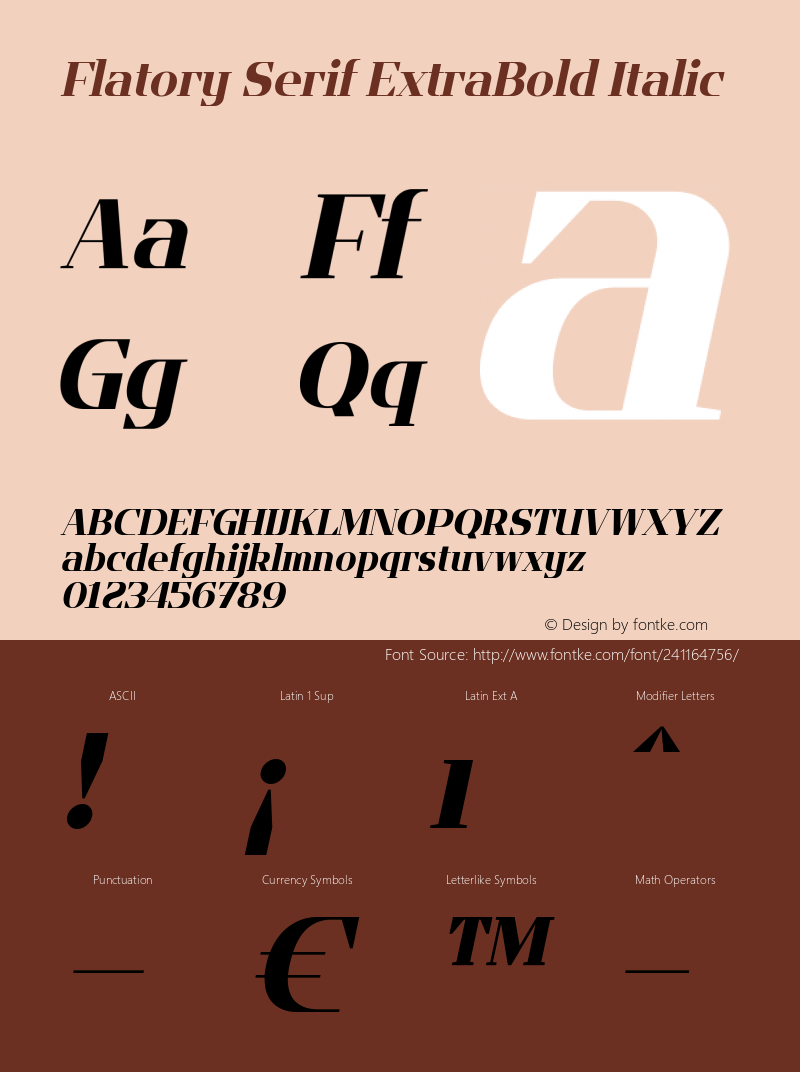 Flatory Serif ExtraBold Italic Version 1.00图片样张