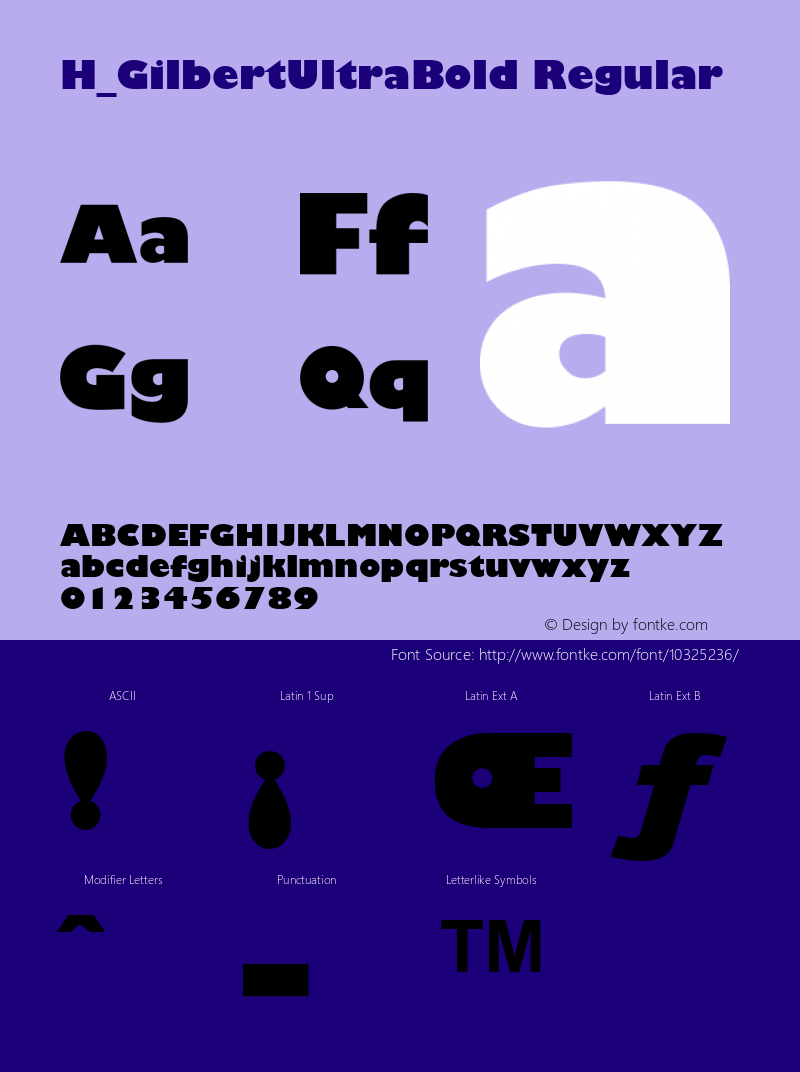 H_GilbertUltraBold Regular 1000 Font Sample