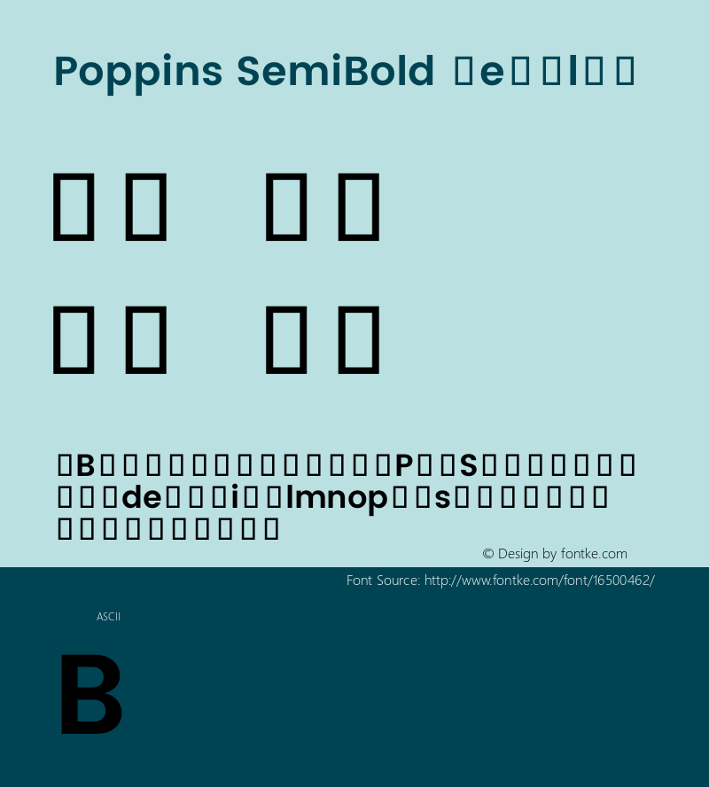 Poppins SemiBold Regular Version 2.000;PS 1.0;hotconv 1.0.79;makeotf.lib2.5.61930; ttfautohint (v1.3) Font Sample