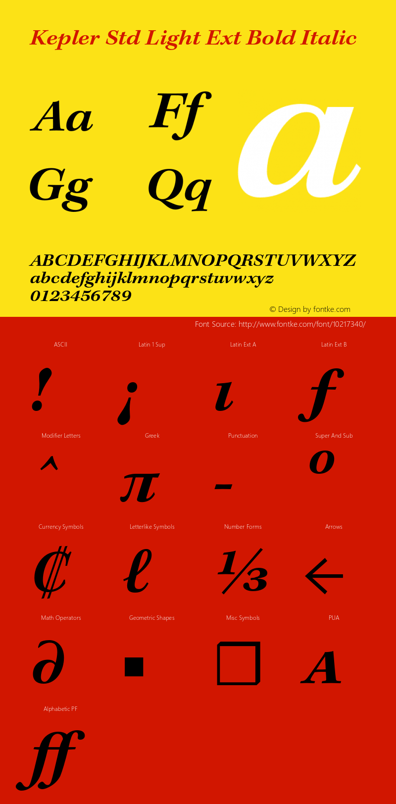 Kepler Std Light Ext Bold Italic Version 2.020;PS 2.000;hotconv 1.0.51;makeotf.lib2.0.18671 Font Sample