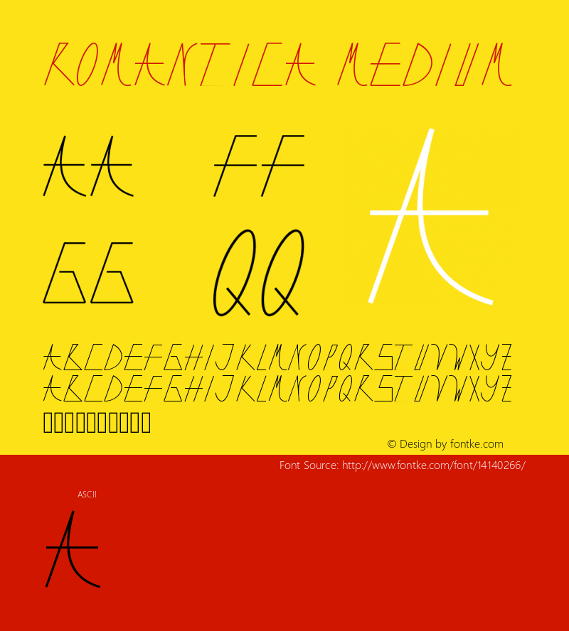 Romantica Medium Version 001.000 Font Sample