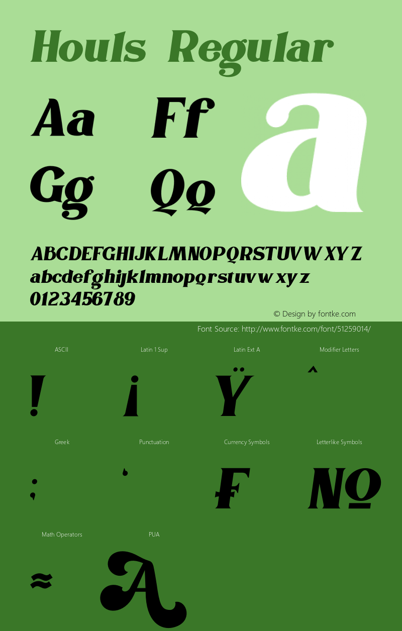 Houls Version 1.00;October 14, 2019;FontCreator 11.5.0.2427 64-bit Font Sample