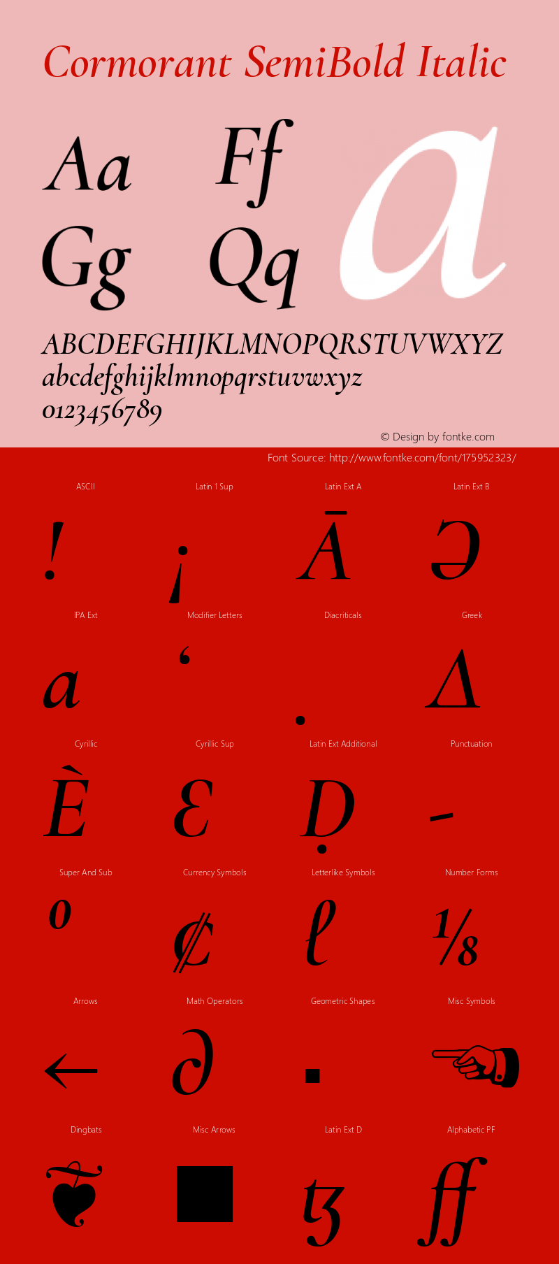 Cormorant SemiBold Italic Version 3.614图片样张