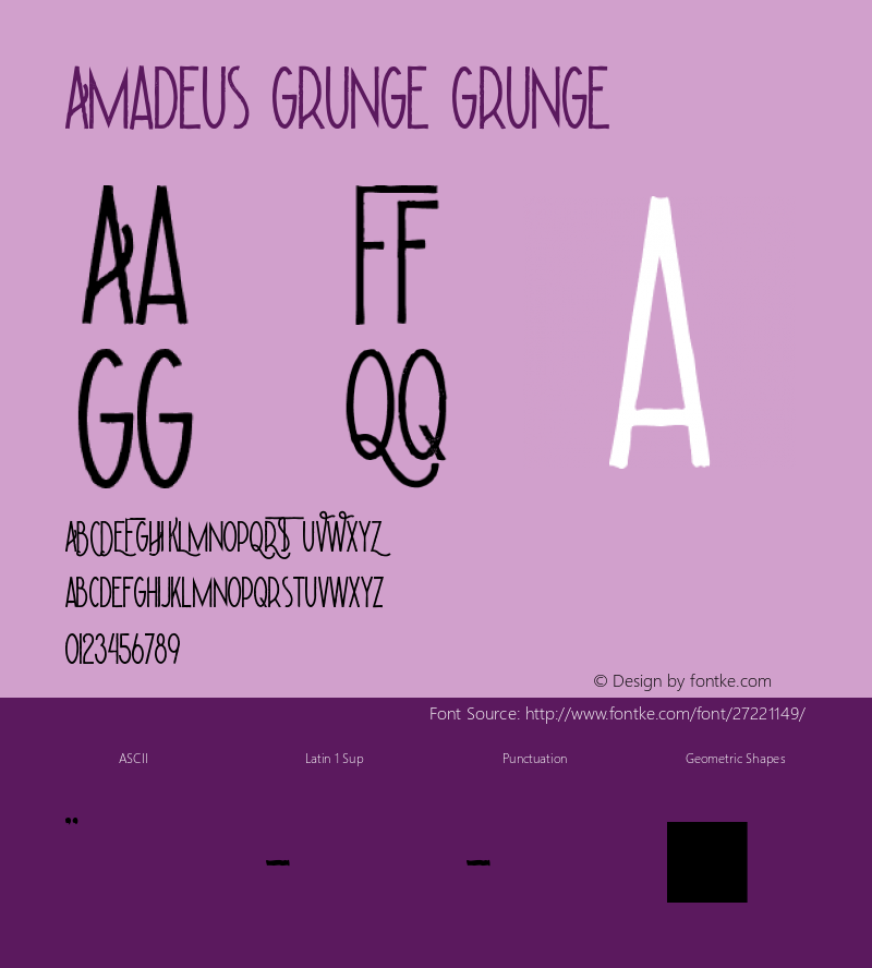 Amadeus Grunge Grunge Version 1.00;September 12, 2018;FontCreator 11.5.0.2427 32-bit Font Sample