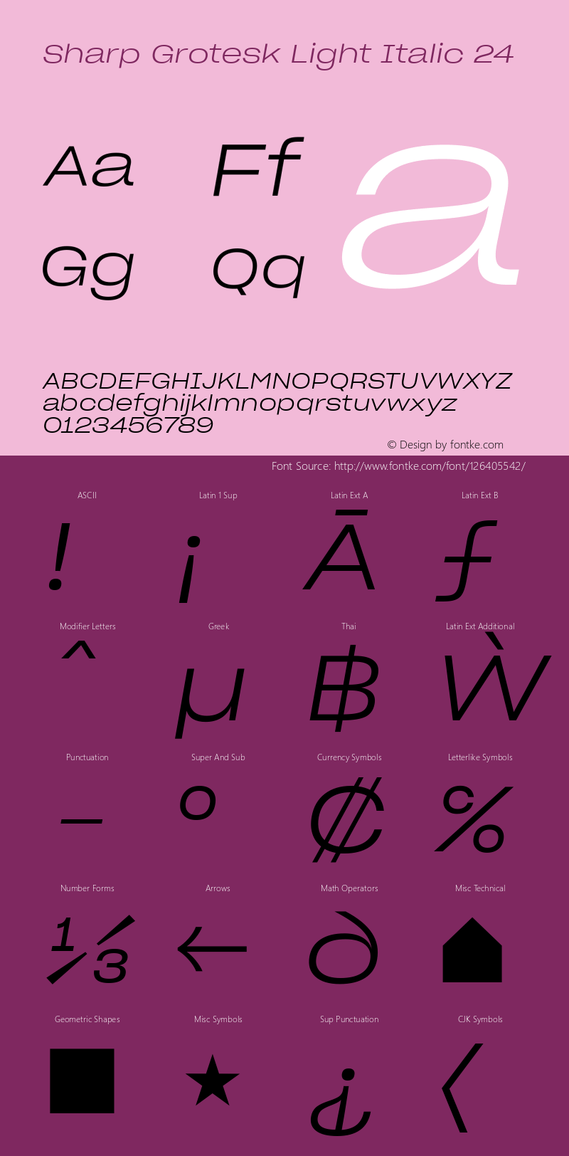 Sharp Grotesk Light Italic 24 Version 1.003 Font Sample