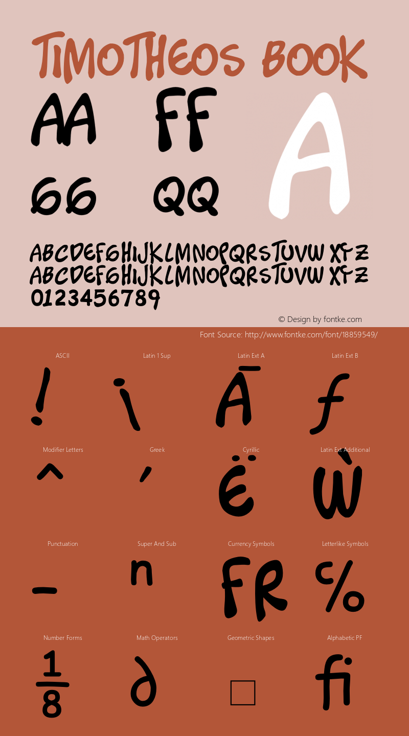 Timotheos Book Version 2.10 November 10, 20 Font Sample