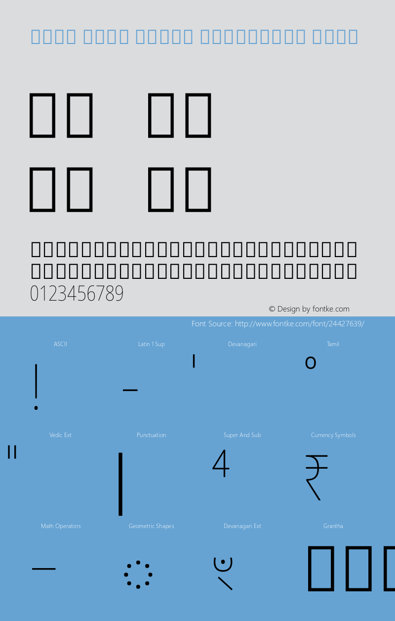 Noto Sans Tamil Condensed Thin Version 2.000 Font Sample