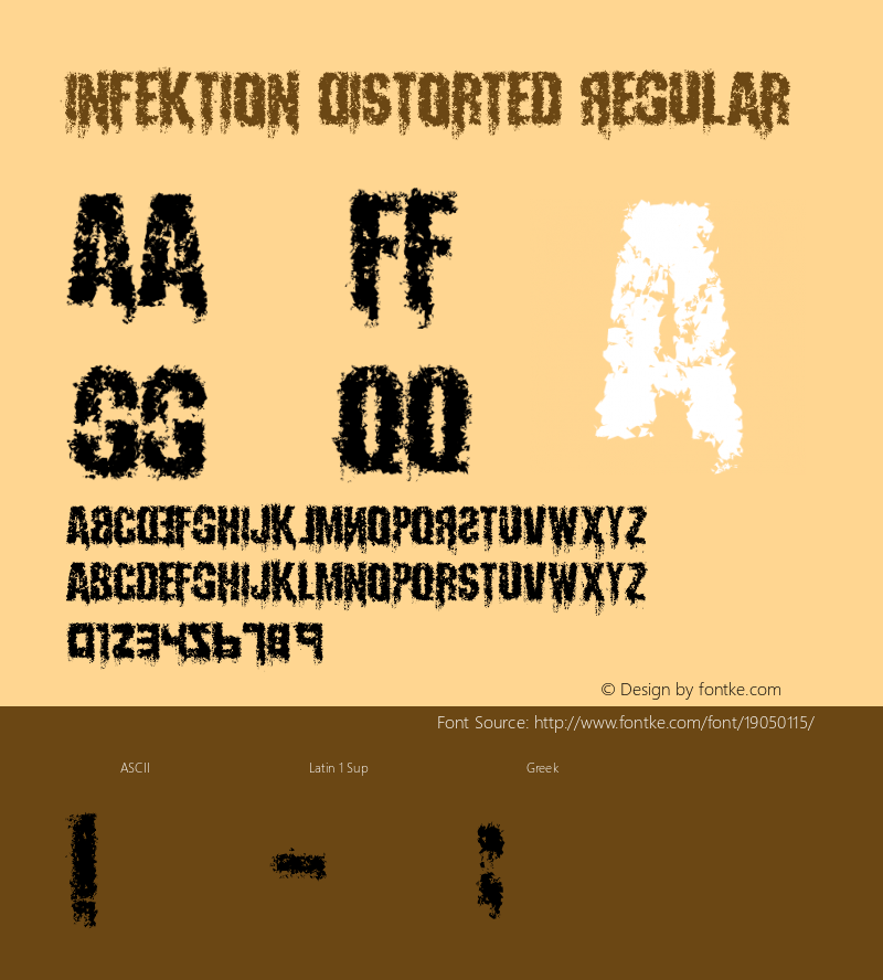 Infektion Distorted Regular Version 1.00 March 3, 2017, initial release Font Sample