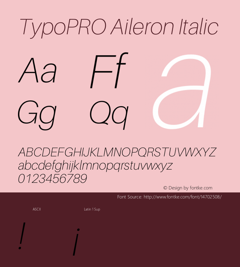 TypoPRO Aileron Italic Version 1.000;PS 001.000;hotconv 1.0.70;makeotf.lib2.5.58329 Font Sample