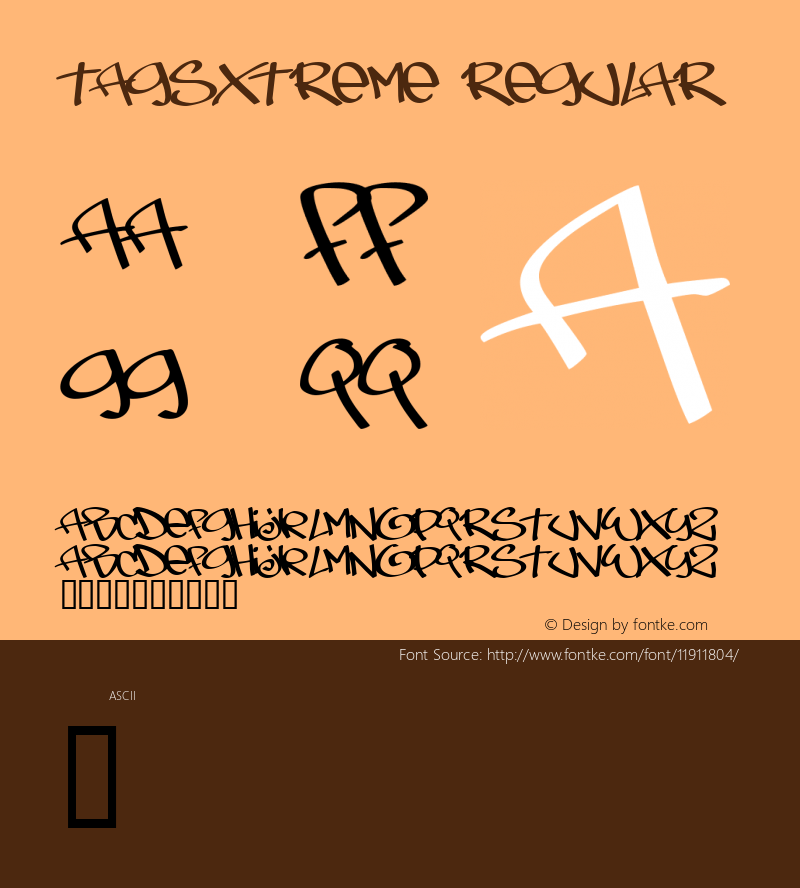 TagsXtreme Regular 2 Font Sample