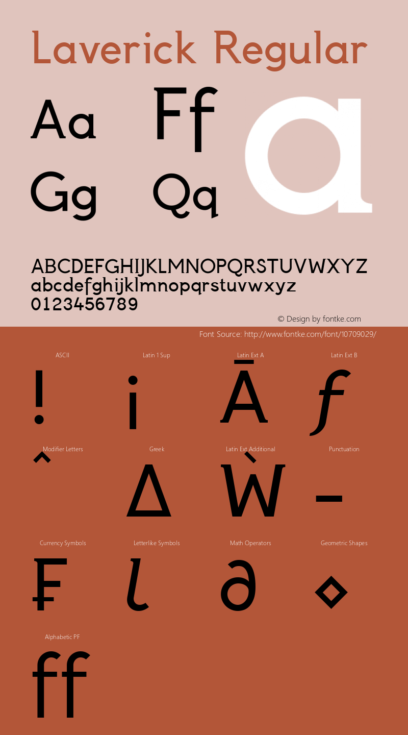 Laverick Regular Version 1.0 Font Sample