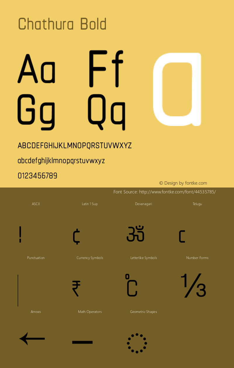 Chathura Bold Version 1.002 2016 Font Sample