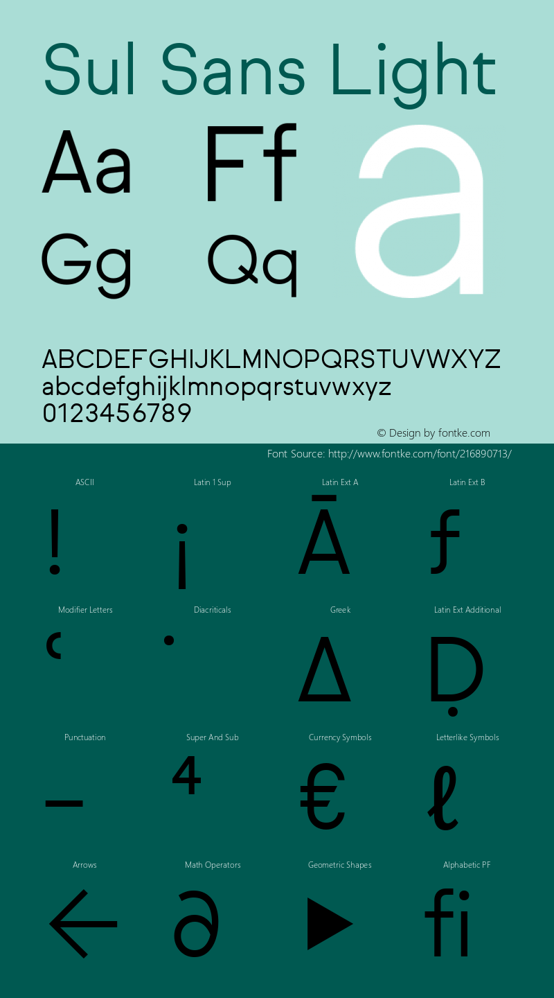 Sul Sans Light Version 1.001图片样张