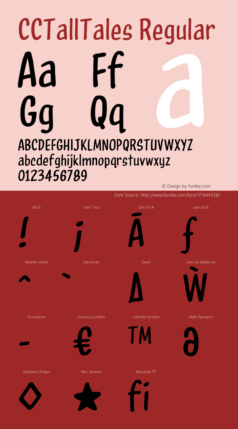 CCTallTales-Regular Version 1.000;hotconv 1.0.109;makeotfexe 2.5.65596图片样张