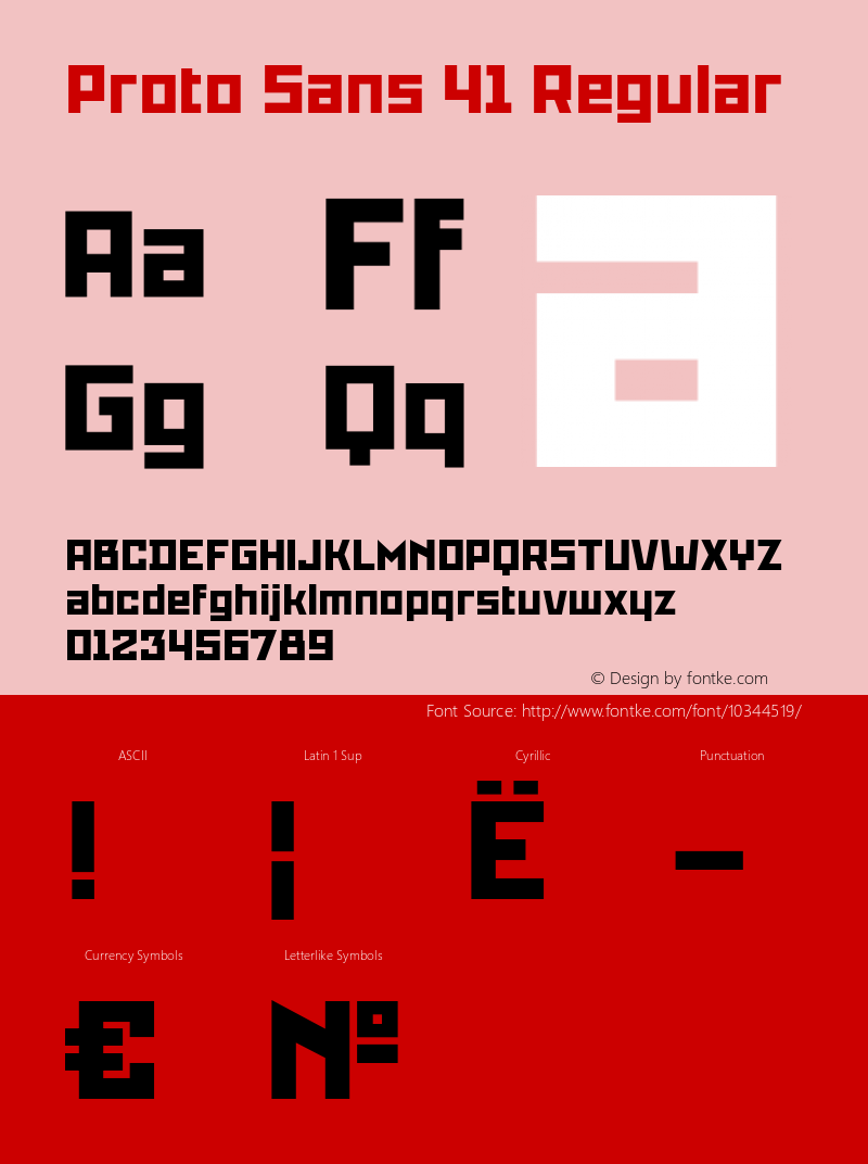 Proto Sans 41 Regular Unknown Font Sample