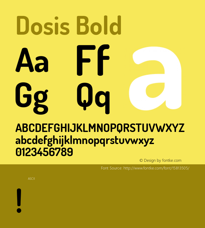 Dosis Bold Version 1.007; ttfautohint (v1.4.1) Font Sample