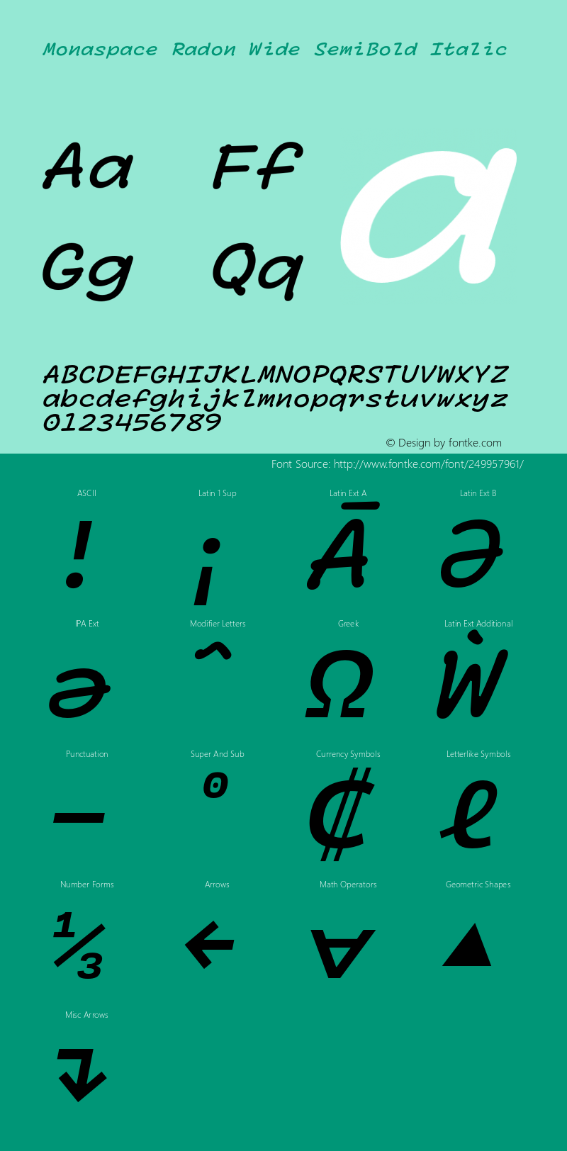 Monaspace Radon Wide SemiBold Italic Version 1.000 (Monaspace Radon)图片样张