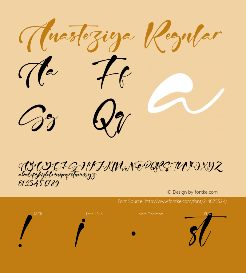 Anasteziya Version 1.00;November 24, 2021;FontCreator 12.0.0.2552 64-bit图片样张