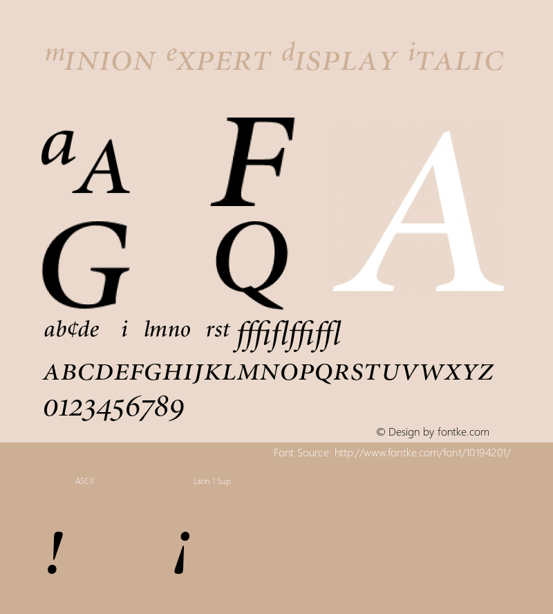 Minion Expert Display Italic 001.000 Font Sample