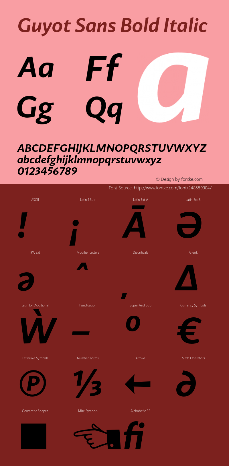 Guyot Sans Bold Italic Version 1.000图片样张