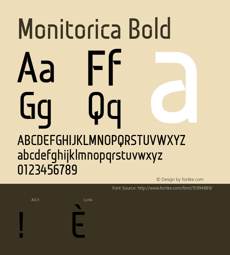 Monitorica Bold 1.2; CC 4.0 BY-ND; ttfautohint (v1.4.1) Font Sample