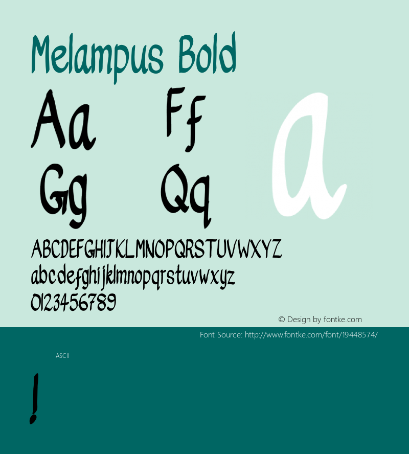 Melampus-Bold Version 1.001 Font Sample