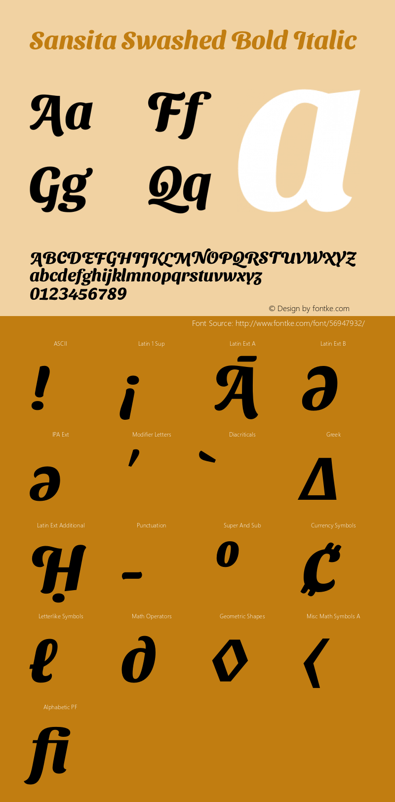 Sansita Swashed Bold Italic Version 1.005;hotconv 1.0.109;makeotfexe 2.5.65596 Font Sample