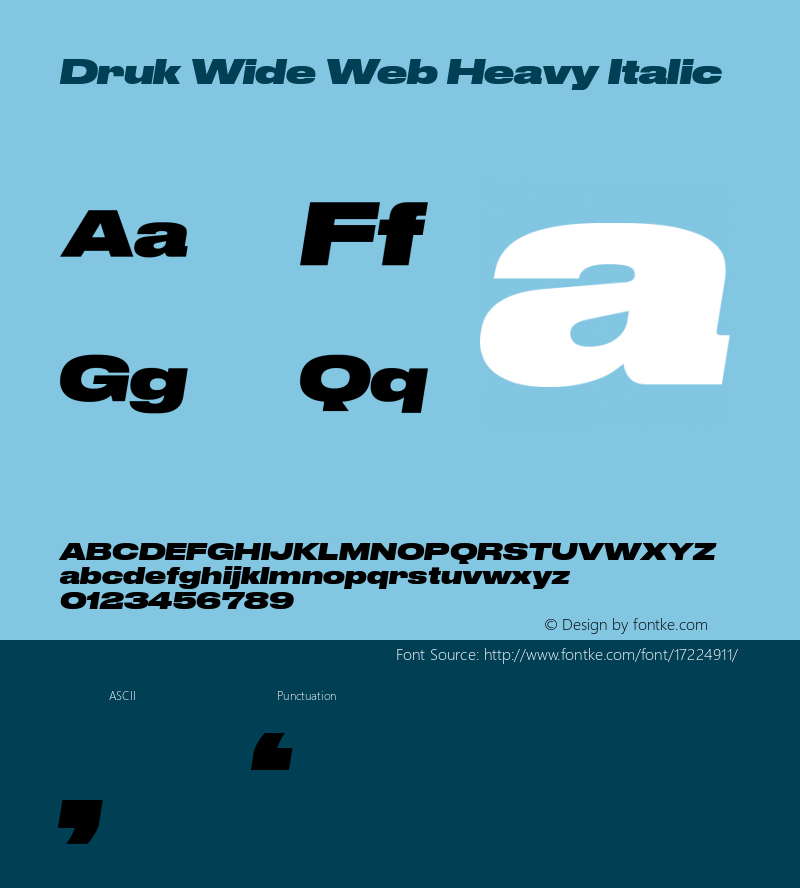 Druk Wide Web Heavy Italic Version 1.1 2014 Font Sample