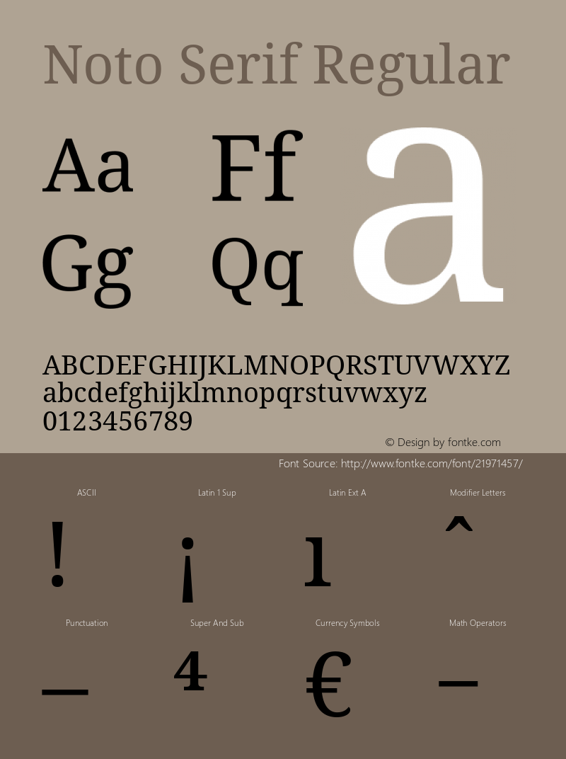 Noto Serif Version 1.02 Font Sample