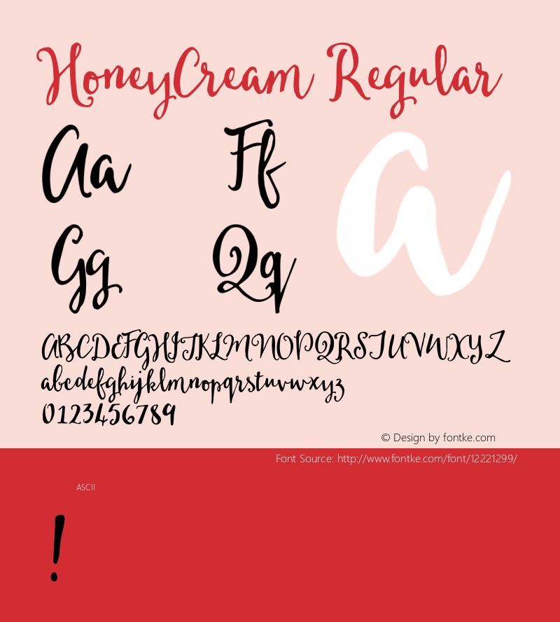 HoneyCream Regular Version 1.00 2015 Font Sample