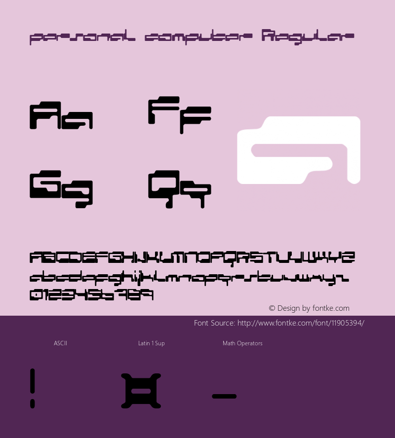 personal computer Regular Fenotypefaces 2002 Font Sample