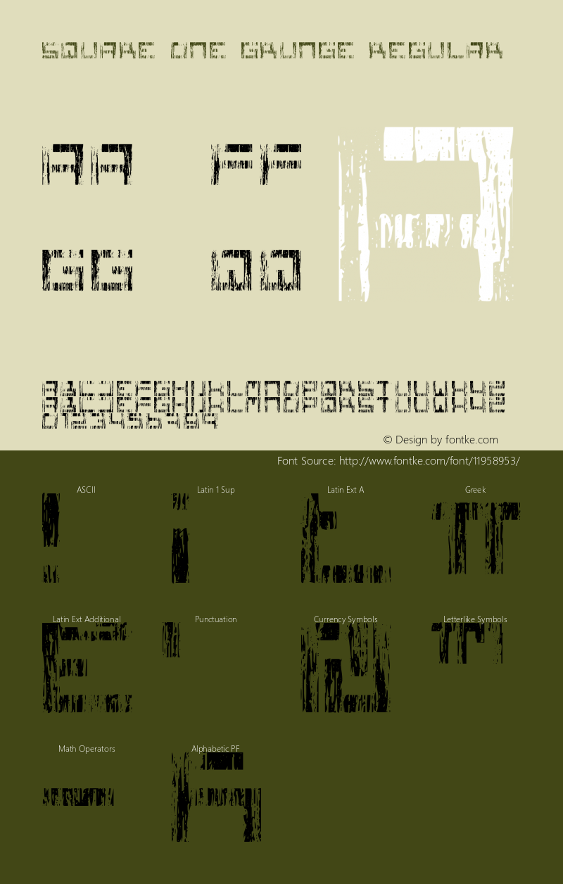 Square One Grunge Regular Version 1.000 Font Sample