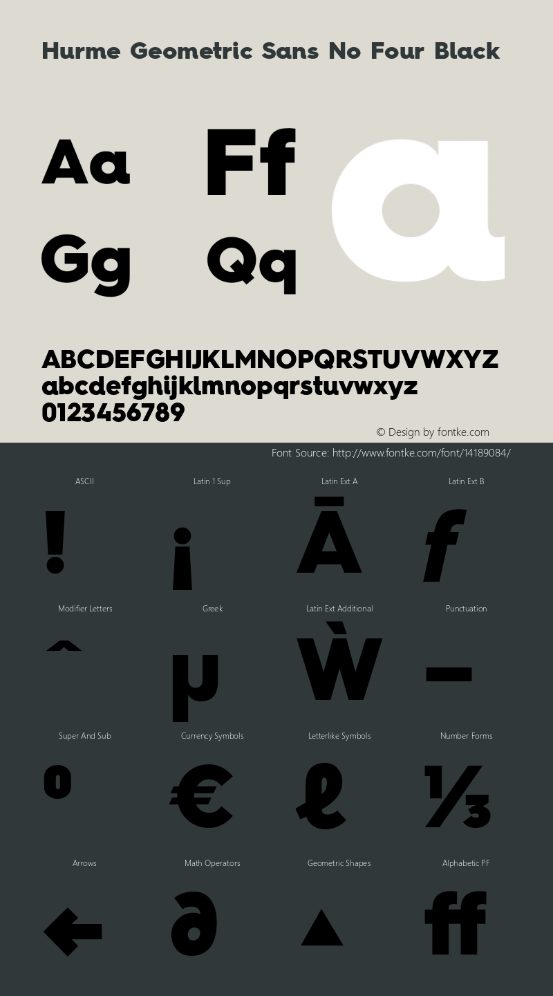 Hurme Geometric Sans No Four Black 1.001 Font Sample