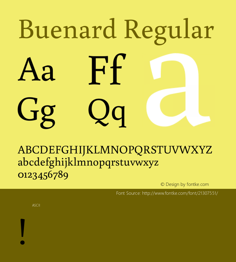 Buenard Regular  Font Sample