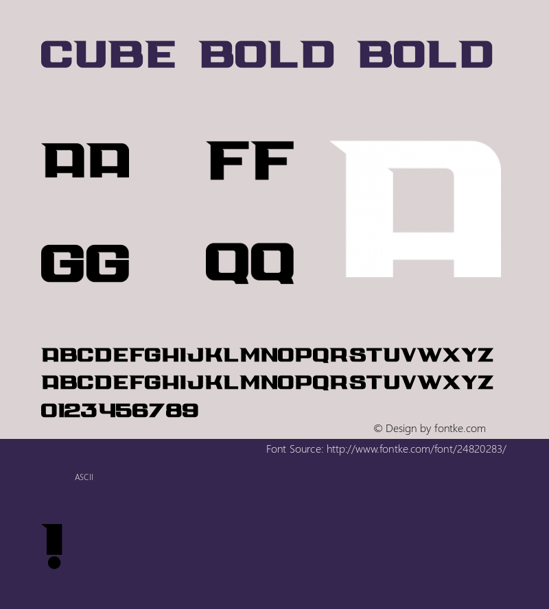 Cube Bold Version 1.000 Font Sample