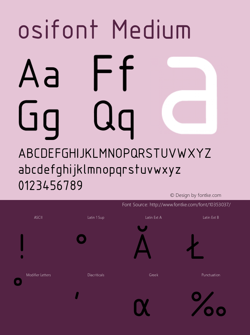 osifont Medium Version 0.1 Font Sample