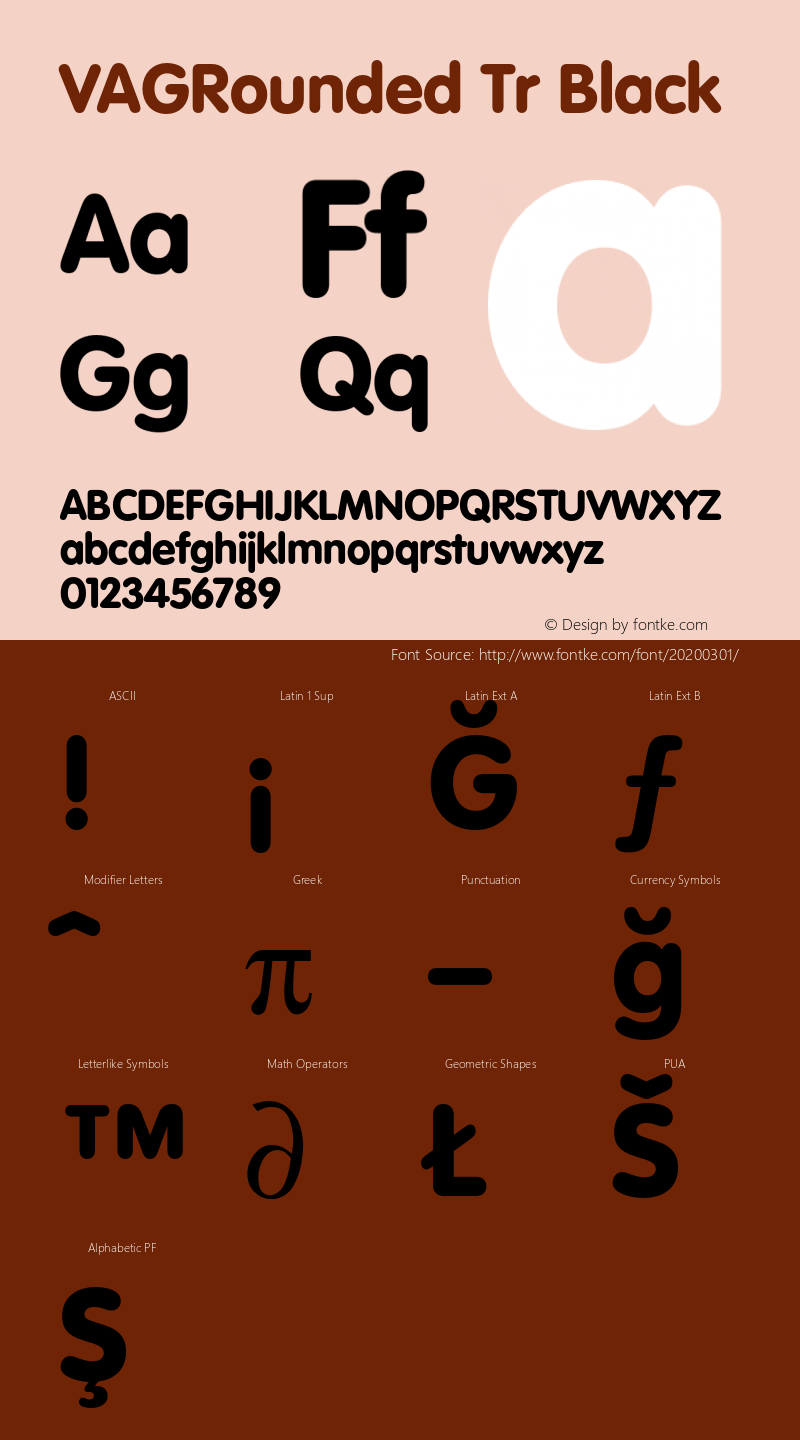 VAGRounded-BlackTr OTF 1.000;PS 001.001;Core 1.0.38 Font Sample