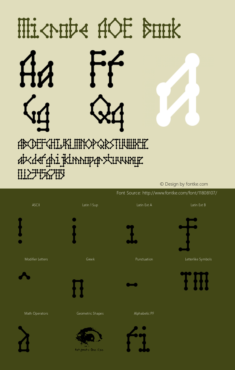 Microbe AOE Book Version Macromedia Fontograp Font Sample